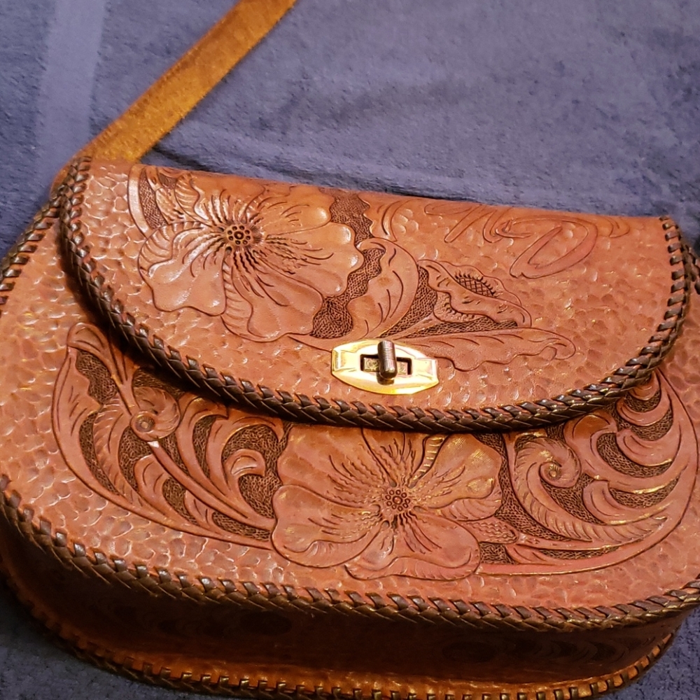 Beautiful embossed leather crossbody/ shoulder bag